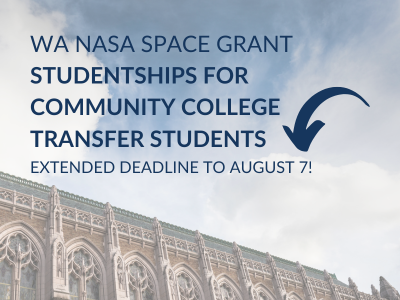 Application for studentships for UW transfer students open until August 7